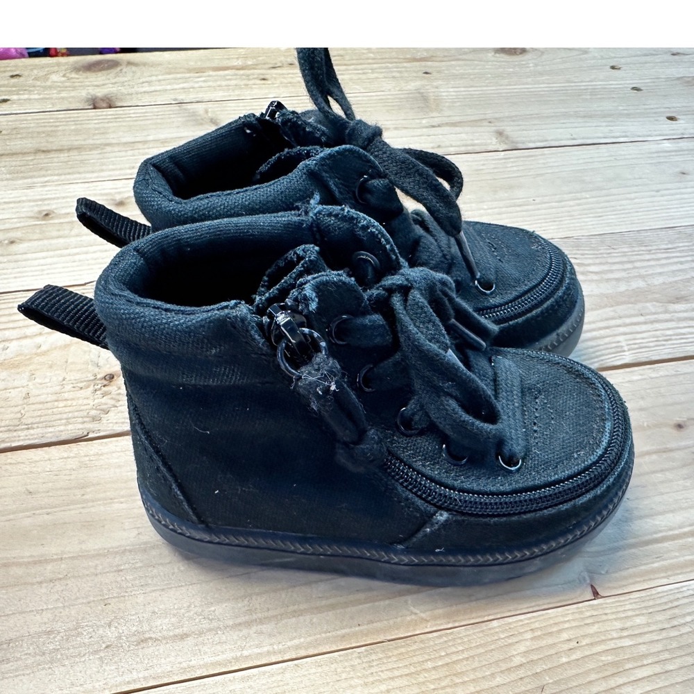 Billy Footwear Kids Classic High Top Black Canvas Zipper Sneakers Size 6 Toddler